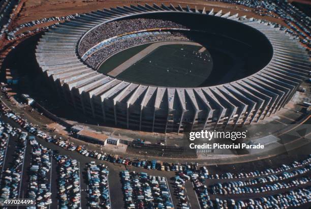 The Estádio Governador Magalhães Pinto, known as Mineirao, in Belo Horizonte, Minas Gerais, Brazil, circa 1970.