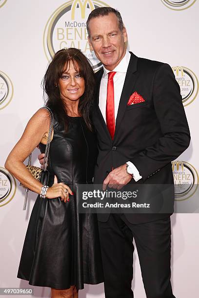 Henry Maske and his wife Manuela Maske attend the McDonald's charity gala on November 13, 2015 in Cologne, Germany.