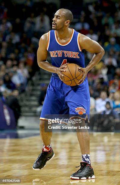 Arron Afflalo of the New York Knicks during their game at Time Warner Cable Arena on November 11, 2015 in Charlotte, North Carolina. NOTE TO USER:...