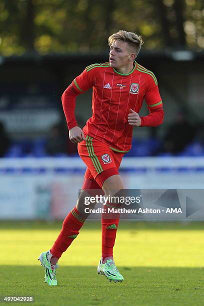 Jake Charles of Wales U21 during the UEFA U21 Championship Qualifier between Wales and Armenia at Nantporth on November 13, 2015 in Bangor, Wales.