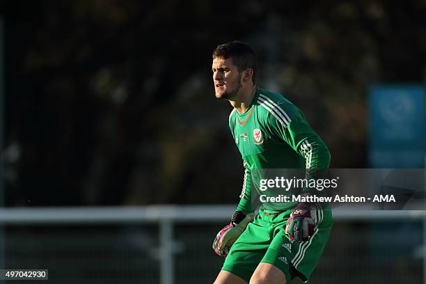 Billy O'Brien of Wales U21 during the UEFA U21 Championship Qualifier between Wales and Armenia at Nantporth on November 13, 2015 in Bangor, Wales.