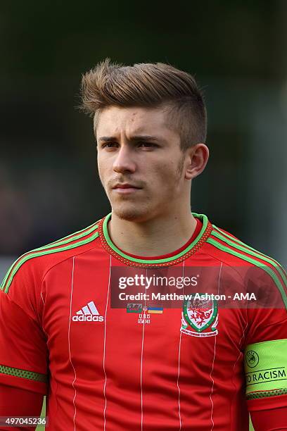 Declan John of Wales U21 during the UEFA U21 Championship Qualifier between Wales and Armenia at Nantporth on November 13, 2015 in Bangor, Wales.