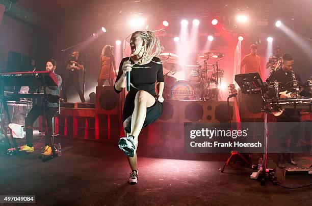 Anne-Marie Nicholson of the British band Rudimental performs live during a concert at the Astra on November 13, 2015 in Berlin, Germany.
