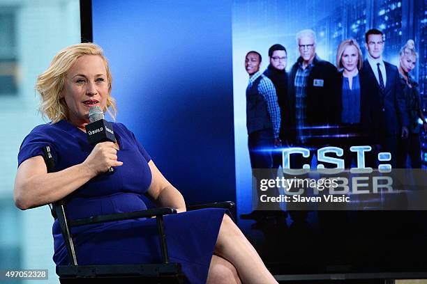 Actress Patricia Arquette visits AOL BUILD to discuss her starring role as Avery Ryan in "CSI: Cyber" at AOL Studios In New York on November 13, 2015...