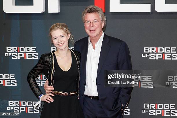 Farina Flebbe and Hans-Joachim Flebbe attend the 'Bridge of Spies - Der Unterhaendler' world premiere in Berlin on November 13, 2015 in Berlin,...