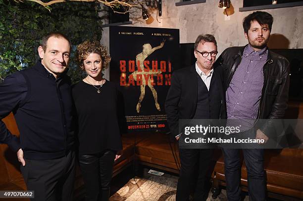 Director Mark Franchetti, Senior Vice President of HBO Documentary Films Sara Bernstein, director Nick Read, and executive producer Maxim Pozdorovkin...