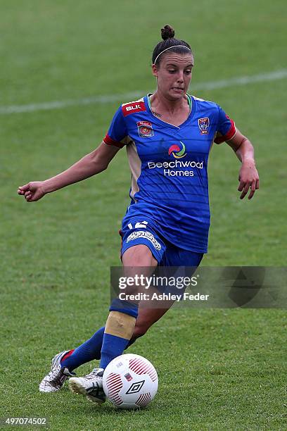 Emma Kete of the Jets controls the ball during the round five W-League match between the Newcastle Jets and Canberra United at Magic Park on November...