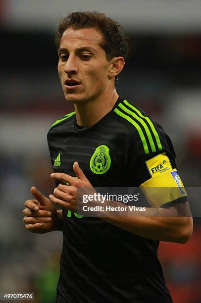 Andres Guardado of Mexico runs in the field during the match between Mexico and El Salvador as part of the 2018 FIFA World Cup Qualifiers at Azteca...