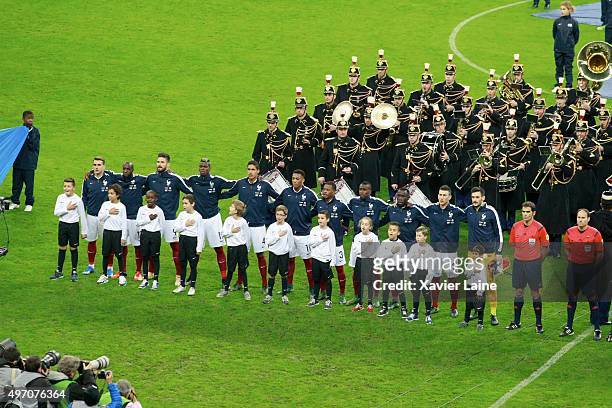 Team France beore the International Friendly games between France and Germany at Stade de France on november 13, 2015 in Paris, France.