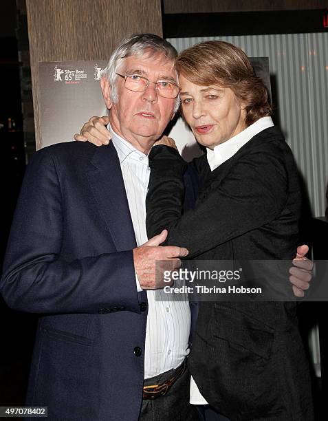 Sir Tom Courtenay and Charlotte Rampling attend the screening and reception for sundance selects' '45 Years' at iPic Westwood on November 13, 2015 in...