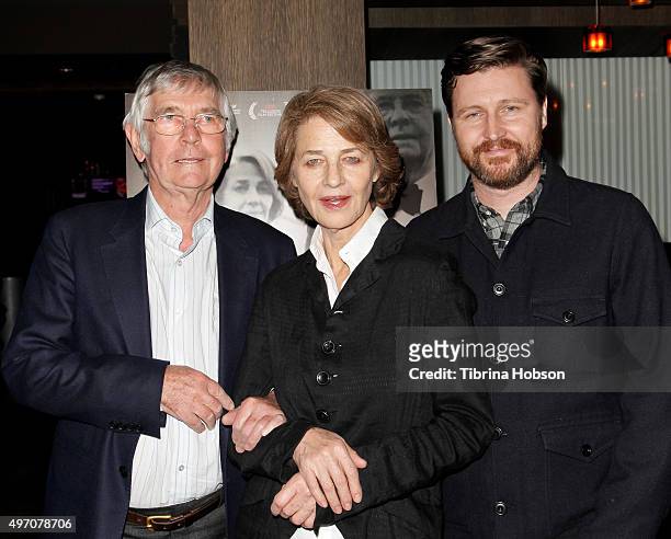 Tom Courtenay, Charlotte Rampling and Andrew Haigh attend the screening and reception for sundance selects' '45 Years' at iPic Westwood on November...