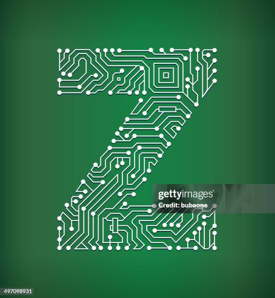 letter z circuit board royalty free vector art background - resistor stock illustrations