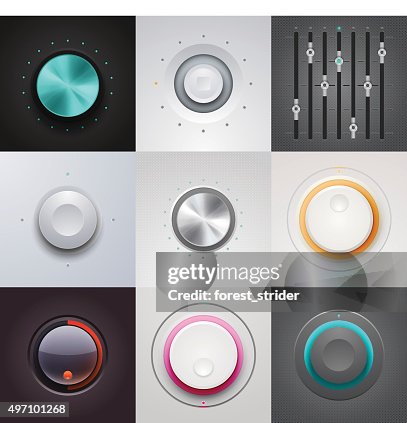 Volume knobs with metal texture Volume knobs with metal texture