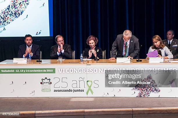 Queen Sofia Attends Alzheimer Congress in Valladolid on November 13, 2015 in Valladolid, Spain.