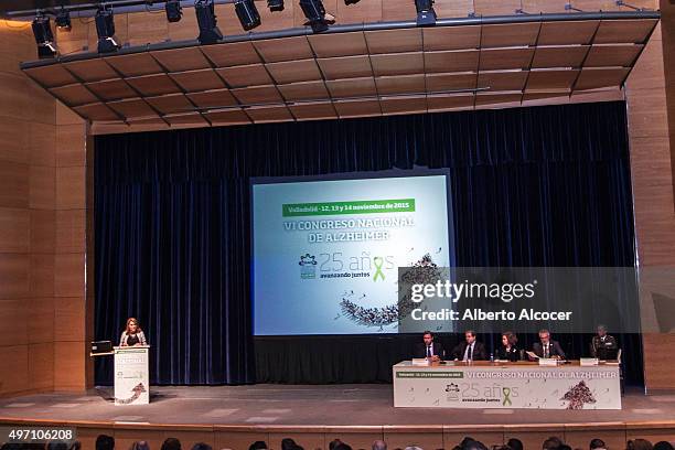 Queen Sofia Attends Alzheimer Congress in Valladolid on November 13, 2015 in Valladolid, Spain.