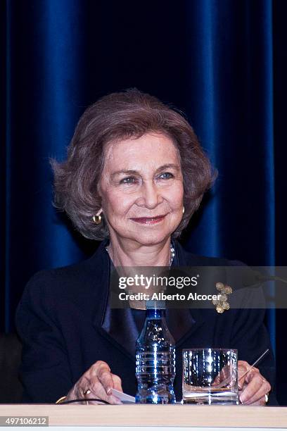 Queen Sofia Attends Alzheimer Congress in Valladolid on November 13, 2015 in Valladolid, Spain.