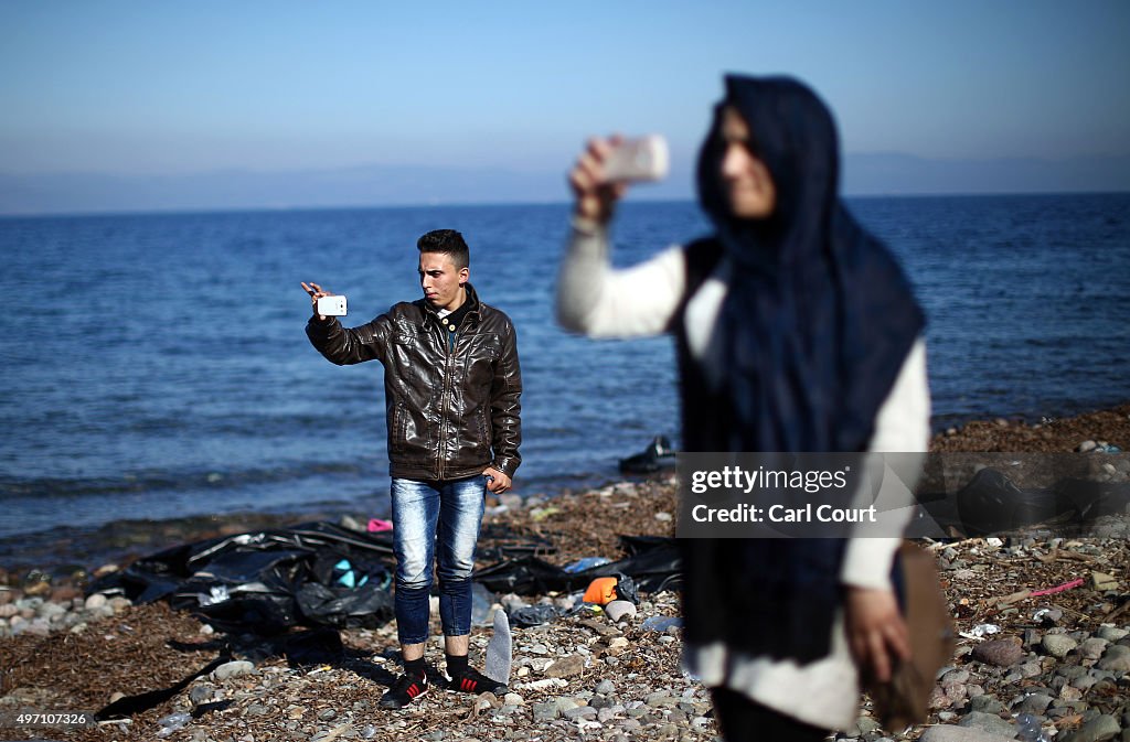 Migrants On Greece's Lesbos Island