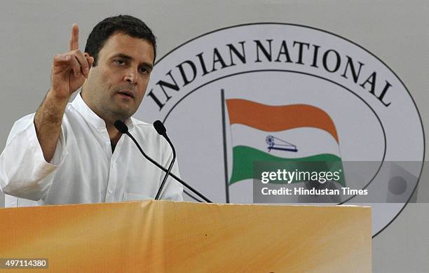 Congress Vice President Rahul Gandhi addresses at the culmination of 125th birth anniversary of first Prime Minister of India Pandit Jawharlal Nehru...