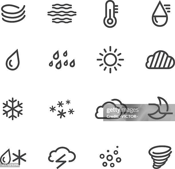 weather icons - line series - sleet stock illustrations