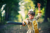 Little girl practicing swordplay - princess that doesnt need saving