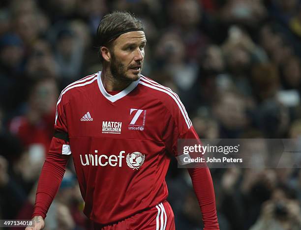 David Beckham of Great Britain and Ireland in action during the David Beckham Match for Children in aid of UNICEF between Great Britain and Ireland...