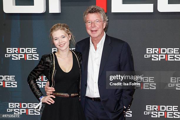 Farina Flebbe and Hans-Joachim Flebbe attend the 'Bridge of Spies - Der Unterhaendler' world premiere in Berlin on November 13, 2015 in Berlin,...