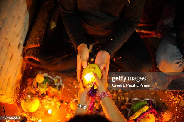 Brother receives fruits from her sister on the procession of Bhai Tika on the fifth and last day of Tihar. The Bhai Tika Festival marks their...