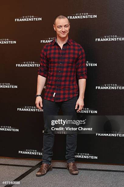 Actor James McAvoy attends a photo call and press conference to promote the new film "Victor Frankenstein" at Four Seasons hotel on November 14, 2015...