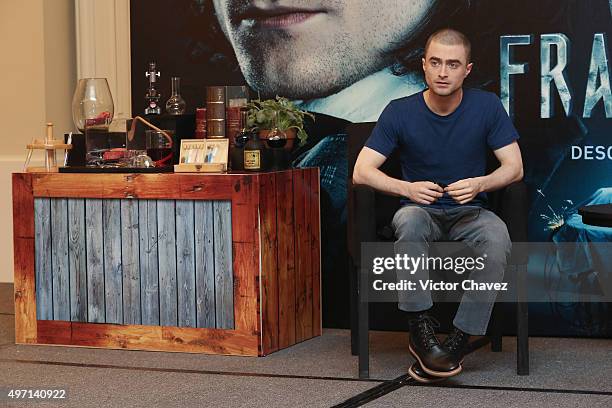 Actor Daniel Radcliffe attends a photo call and press conference to promote the new film "Victor Frankenstein" at Four Seasons hotel on November 14,...