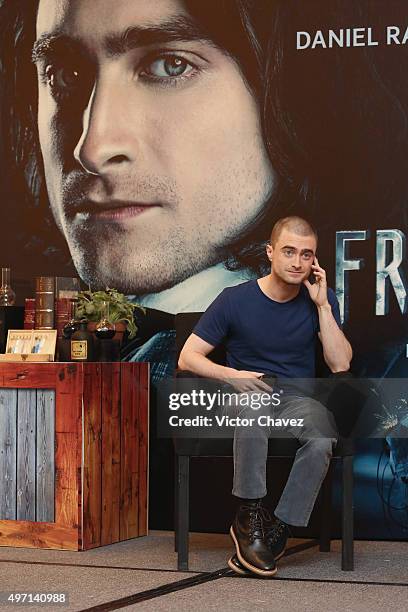 Actor Daniel Radcliffe attends a photo call and press conference to promote the new film "Victor Frankenstein" at Four Seasons hotel on November 14,...