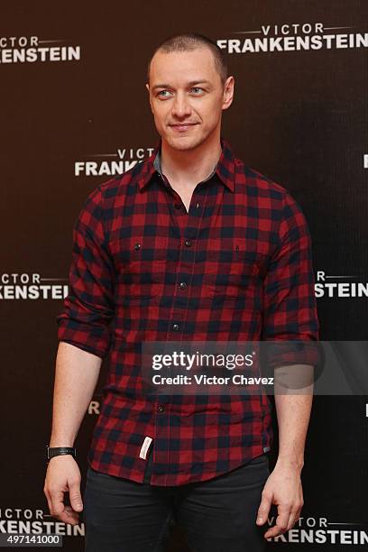 Actor James McAvoy attends a photo call and press conference to promote the new film "Victor Frankenstein" at Four Seasons hotel on November 14, 2015...