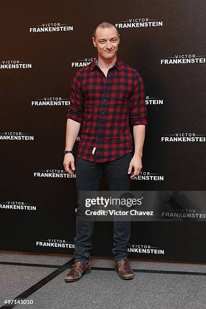 Actor James McAvoy attends a photo call and press conference to promote the new film "Victor Frankenstein" at Four Seasons hotel on November 14, 2015...