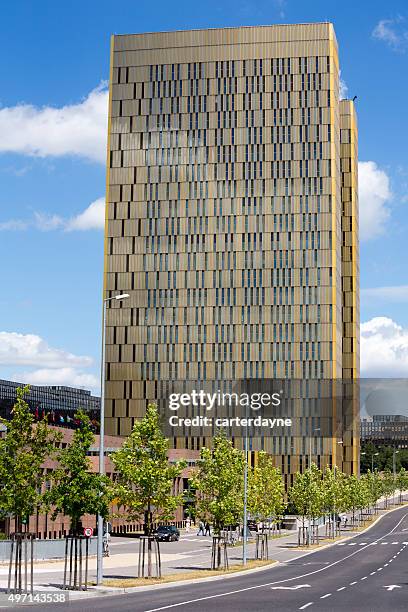 luxembourg city, european court of justice building in kirchberg - european court of justice stock pictures, royalty-free photos & images