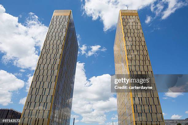 luxembourg city, european court of justice building in kirchberg - european court of justice stock pictures, royalty-free photos & images