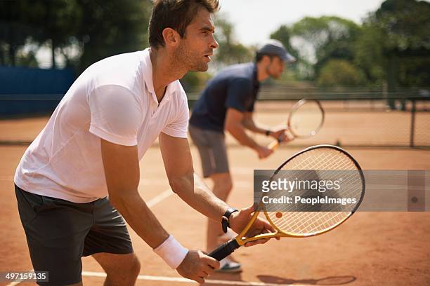 ready for doubles - tennis stock pictures, royalty-free photos & images