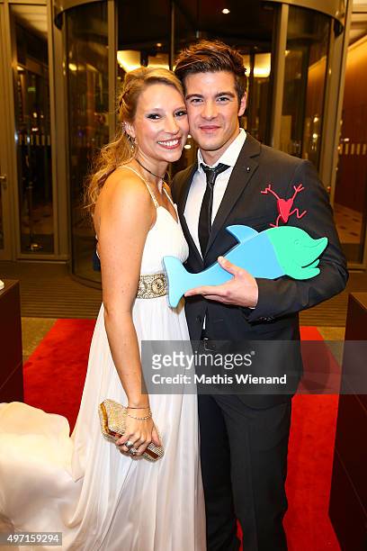 Philipp Danne and Viktoria Schuessler attend the charity event Dolphin's Night 2015 at InterContinental Hotel on November 14, 2015 in Duesseldorf,...