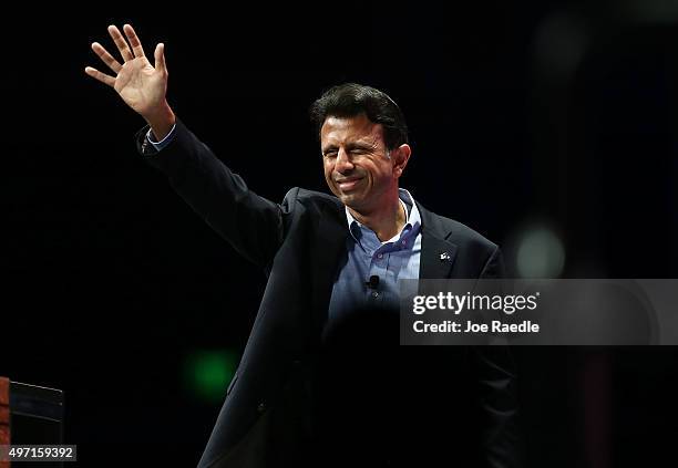 Republican presidential candidate Louisiana Governor Bobby Jindal speaks during the Sunshine Summit conference being held at the Rosen Shingle Creek...