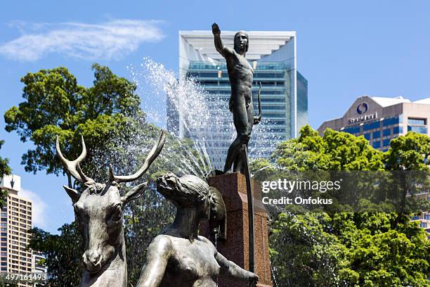 archibald fountain in hyde park, sydney, australia - archibald fountain stock pictures, royalty-free photos & images