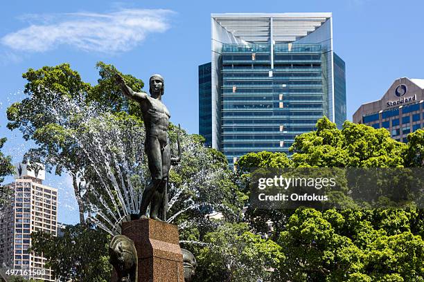 archibald fountain in hyde park, sydney, australia - archibald fountain stock pictures, royalty-free photos & images