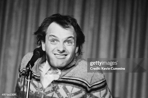 English comedian, actor and writer Rik Mayall as Rick in a stage version of the television sit-com 'The Young Ones', Nottingham, 23rd February 1983.