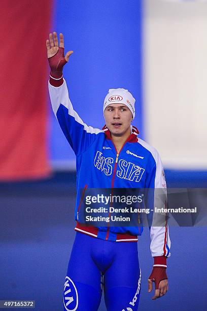 Pavel Kulizhnikov of Russia placed second in the Men's 1000m division A during the ISU World Allround Speed Skating Championships at Olympic Oval on...