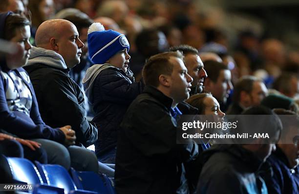 Peterborough United Fans watch the match during the Sky Bet League One match between Peterborough United and Fleetwood Town at London Road Stadium on...