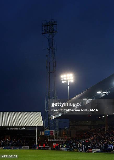 The new floodlight at the stadium infront of the old one during the Sky Bet League One match between Peterborough United and Fleetwood Town at London...