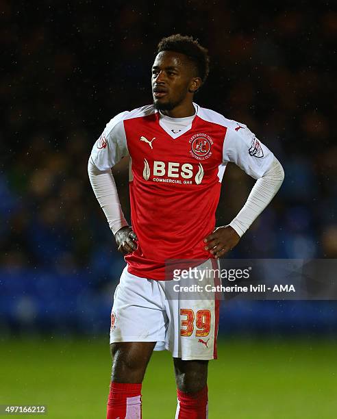 Tariqe Fosu of Fleetwood Town during the Sky Bet League One match between Peterborough United and Fleetwood Town at London Road Stadium on November...