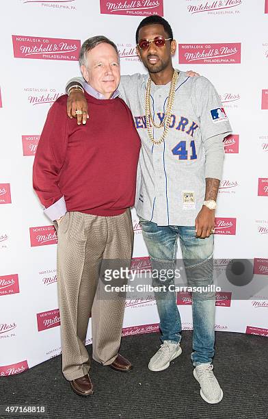 Owner of Mitchell and Ness Nostalgia company Peter Capolino and Hip-hop artist Fabolous attend Mitchell & Ness Flagship Store 5th Anniversary at...