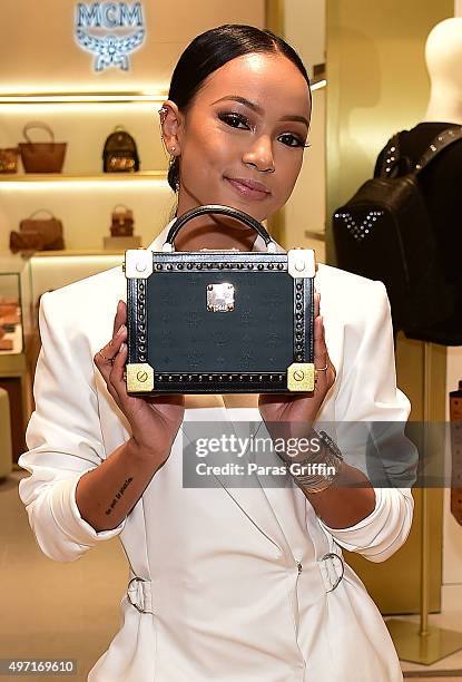 Karrueche Tran hosts MCM Atlanta store opening at Lenox Square on November 14, 2015 in Atlanta, Georgia.