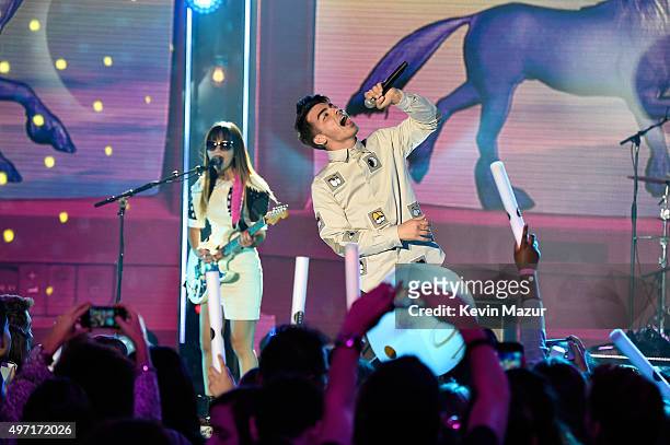 Joe Jonas of Dnce performs on stage at the 2015 Nickelodeon HALO Awards at Pier 36 on November 14, 2015 in New York City.