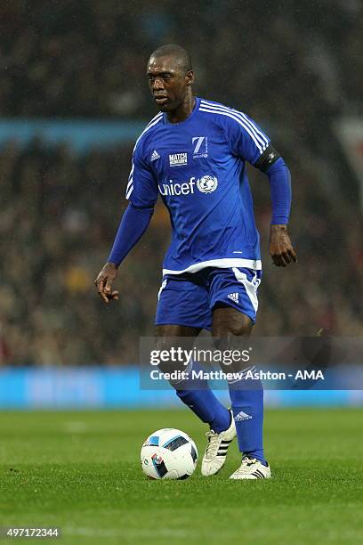 Clarence Seedorf of Rest of the World XI during the David Beckham Match for Children in aid of UNICEF at Old Trafford on November 14, 2015 in...