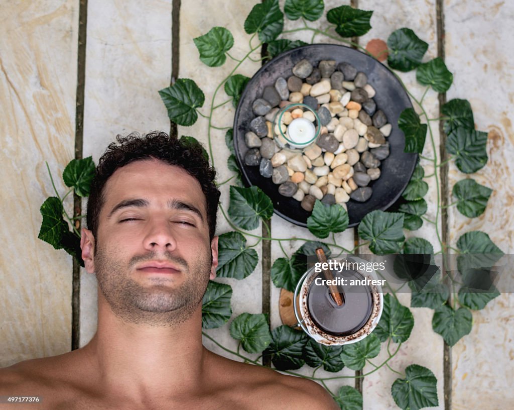 Handsome man at the spa