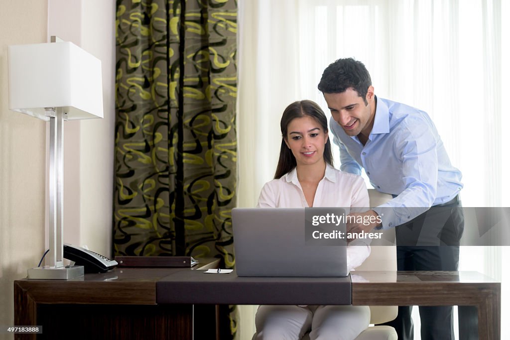 Business couple working together at the office